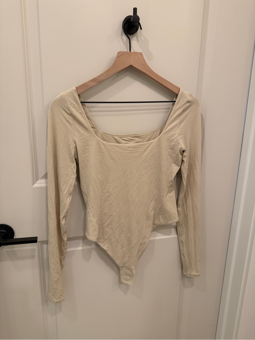 lululemon athletica Long-Sleeve Scoop-Neck Bodysuit in Cream